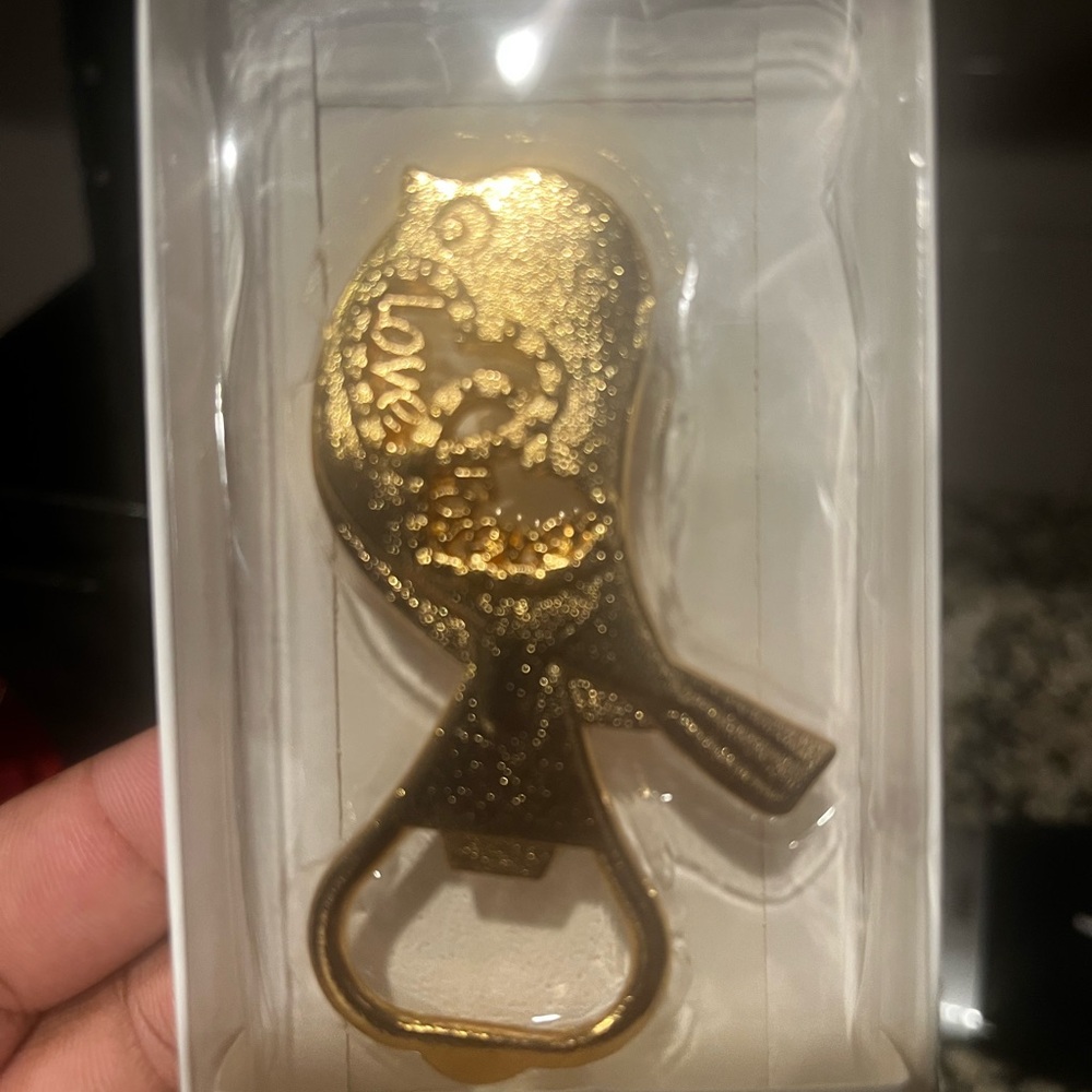 Gold Love bottle opener